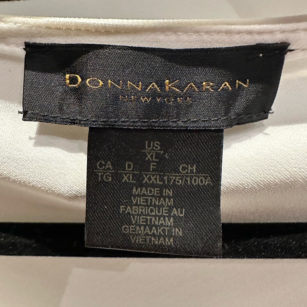 Donna Karan New York Elegant White Drape Neck Sleeveless Blouse - Picture 4 of 5